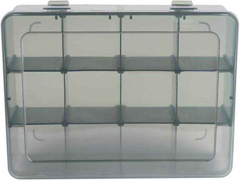 2 Pack Plastic Storage Organizer Box, Storage Container, Jewelry Organizer, Parts Storage Box with Dividers for Crafts, Beads, Buttons, Ornaments, Metal Parts, and More (12 Grids 2 Pack)