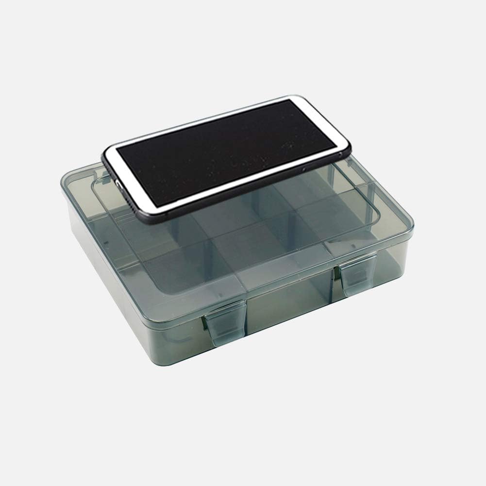 2 Pack Plastic Storage Organizer Box, Storage Container, Jewelry Organizer, Parts Storage Box with Dividers for Crafts, Beads, Buttons, Ornaments, Metal Parts(9 Grids 2 Pack)