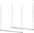 STORAGE MANIAC Hanging Closet Rod, Adjustable Width and Height Closet Hanging Organizer, Space-Saving Clothes Hanging Bar, Closet Extender Hanging Rod Double Closet Hanging Rod, 2 Pack Chrome