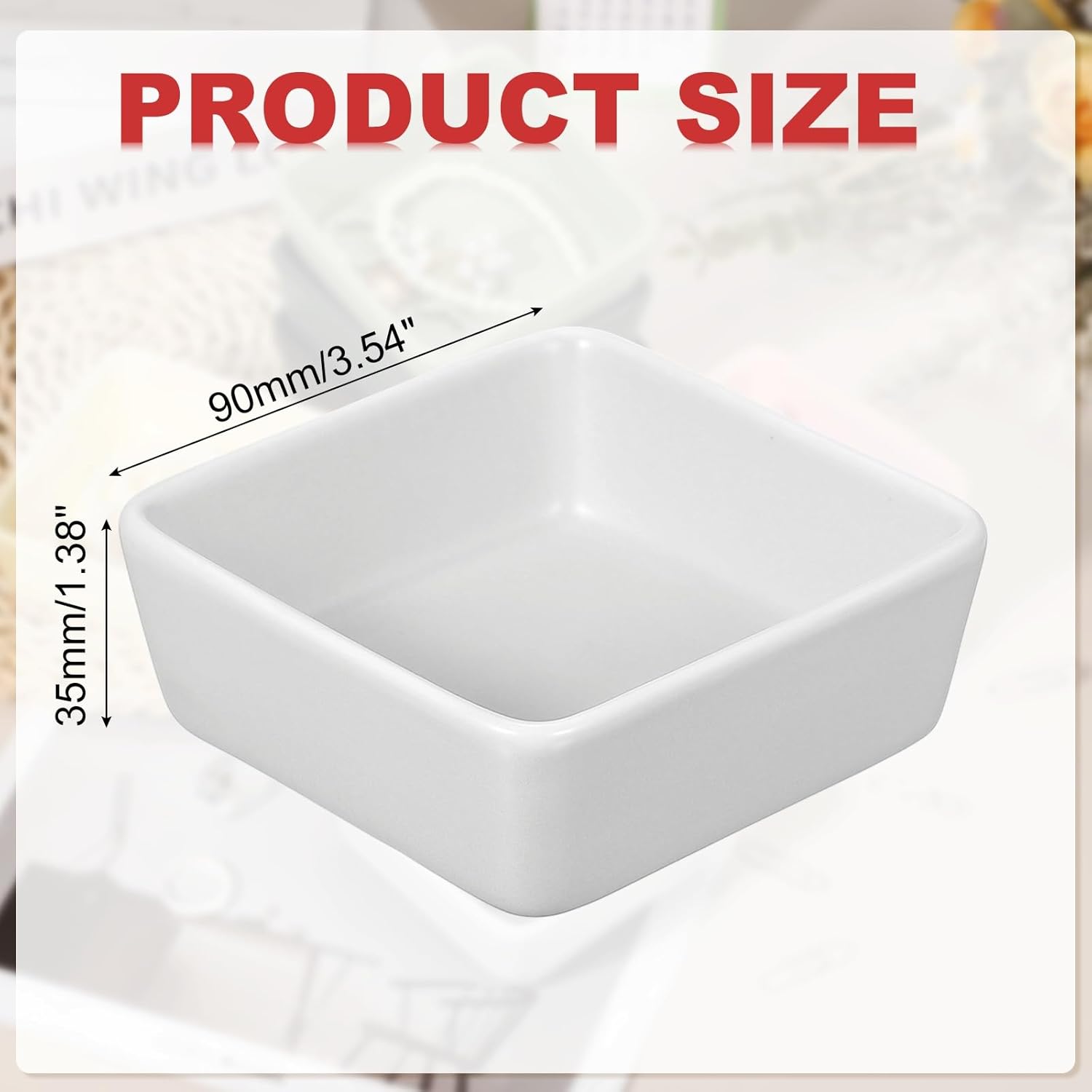 PATIKIL Square Paper Clip Holders, Ceramic Bowl Dish Clip Dispenser Organizer Desk Organizer Accessories for Office Desktop Decor Bobby Pin Binder Paper Clamp, White