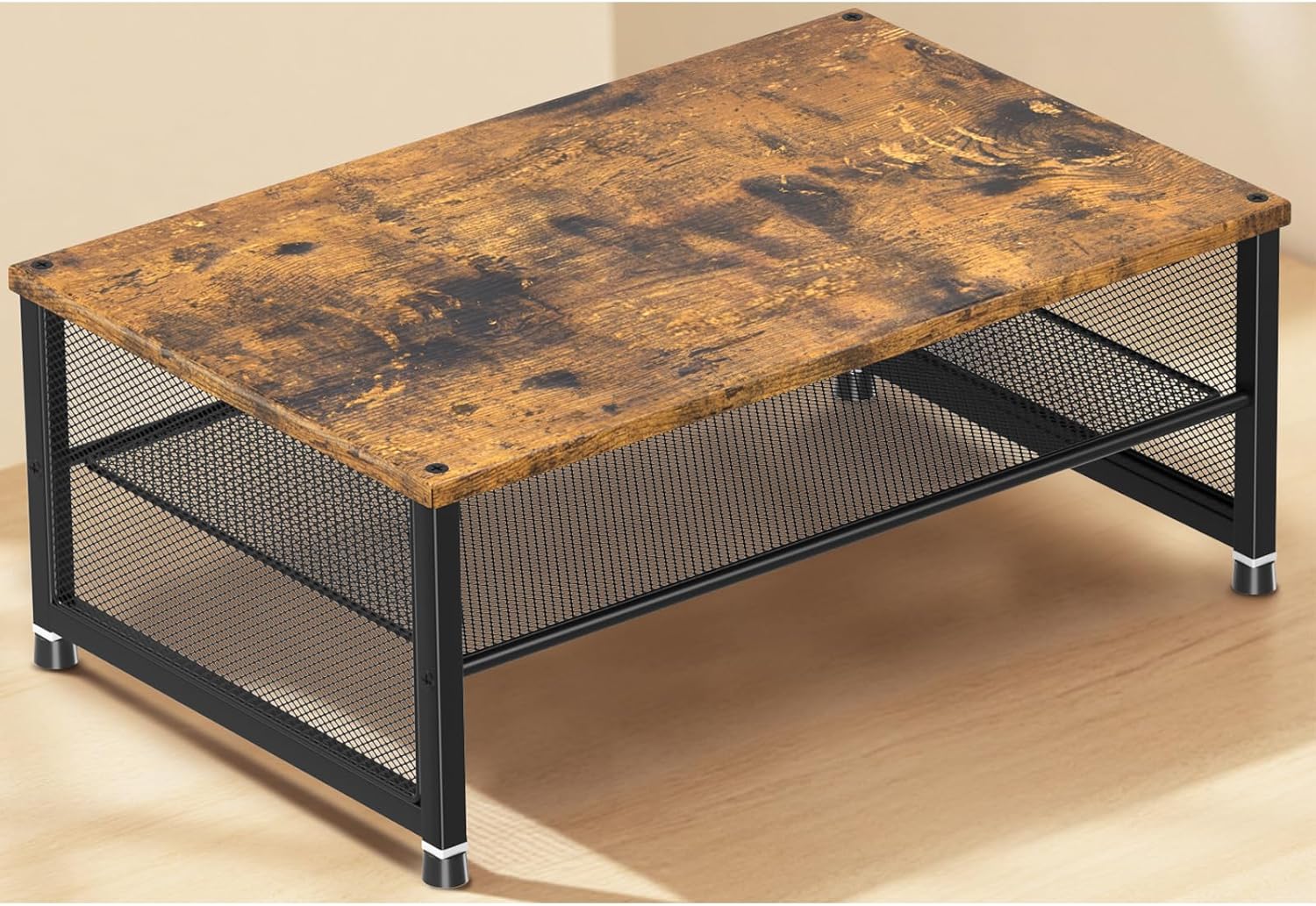 Desk Organizers and Accessories, 2-Tier Metal Computer Monitor Stand Riser, Desk Organizer for Monitor, Printer & Laptop Stand, Desktop Workspace Organizers for Office Supplies(Brown)