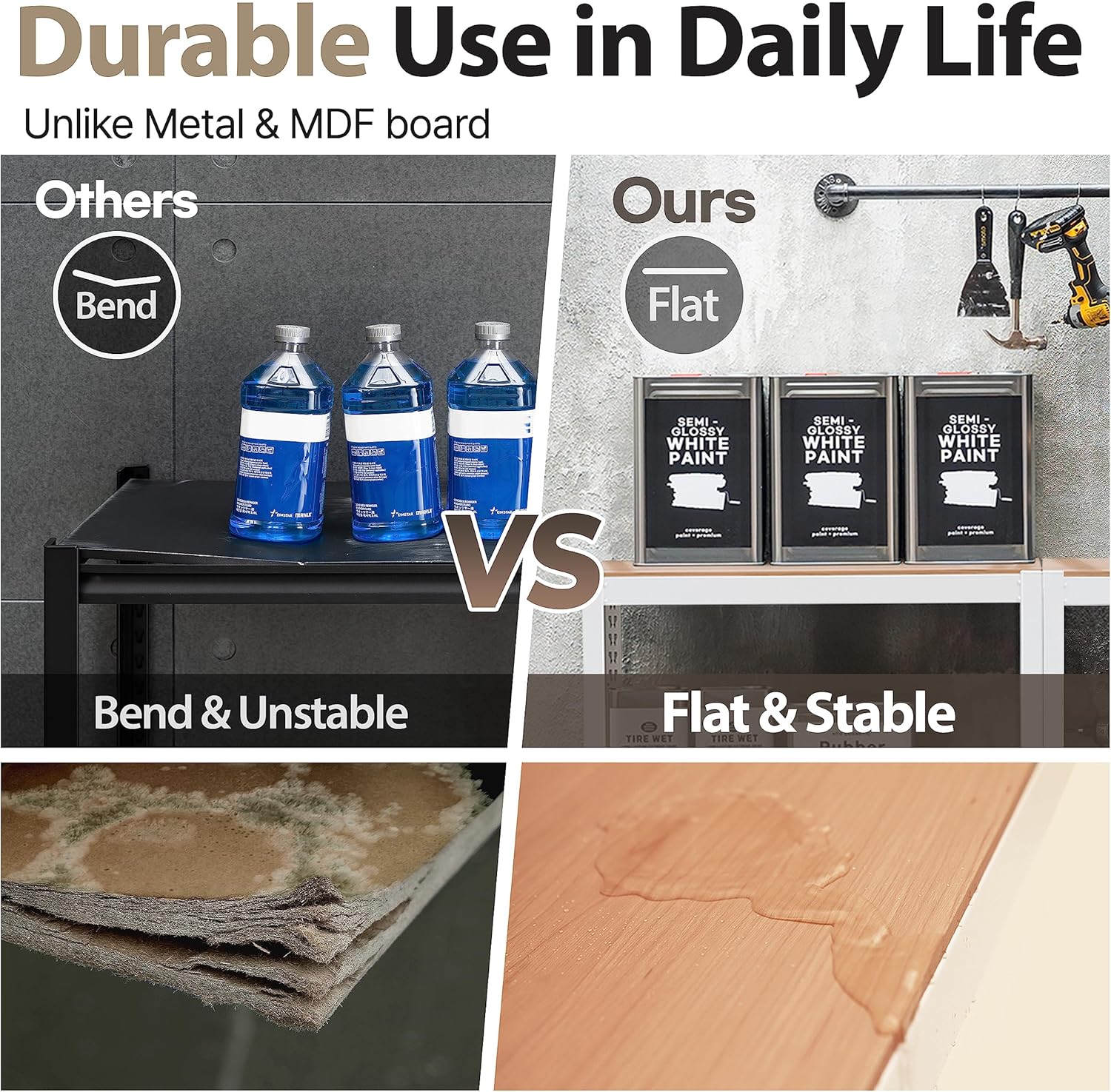 HOMEDANT House Lift-Beam White Boltless Heavy Duty Garage Storage Shelving Adjustable 5-Tier Metal Shelves Laminated Shelf Industrial Utility Rack Pantry 48.1" W x 24.4" D x 71.3" H 2Pack